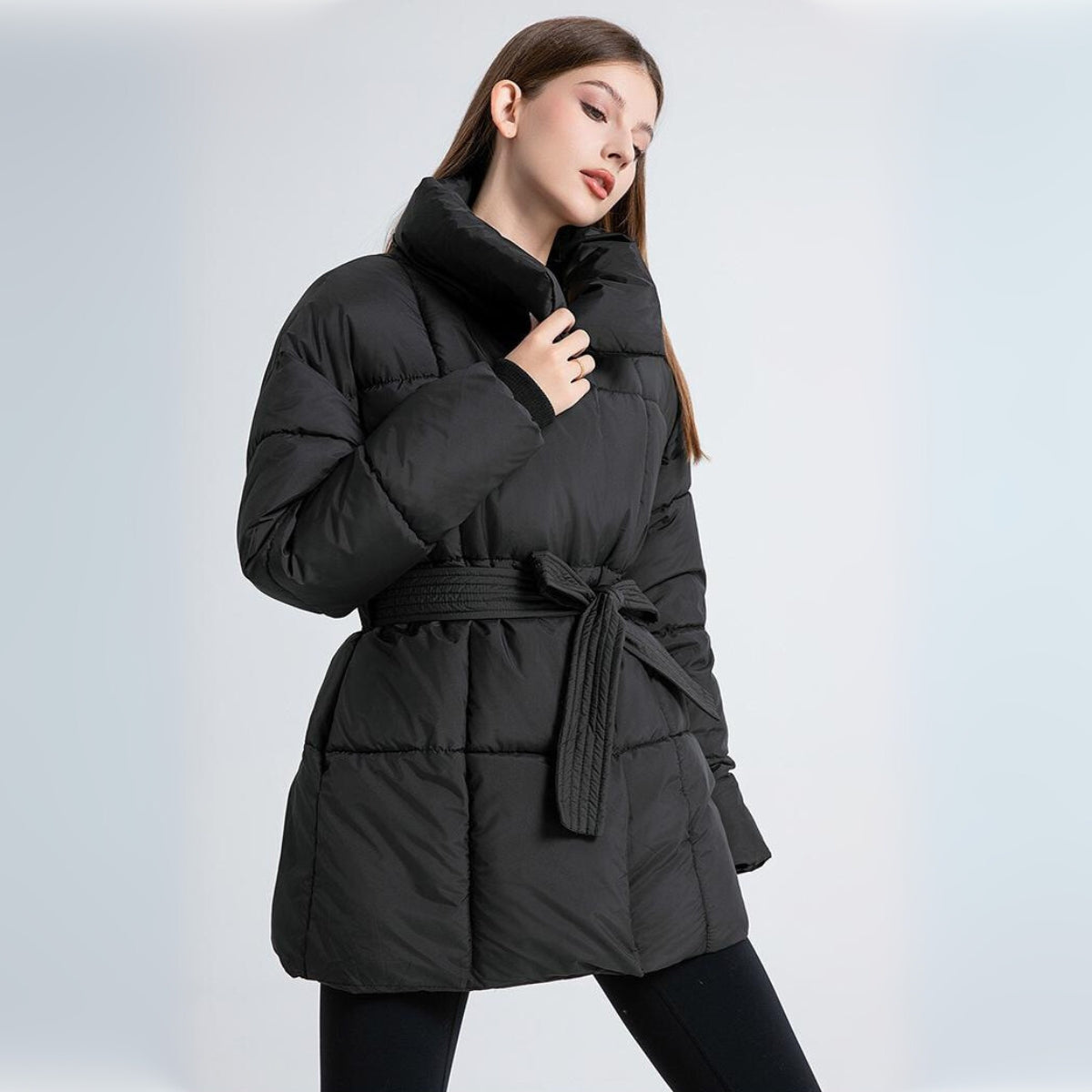 Sylvia® | Parka d'hiver slim pour femme avec ceinture et col épais