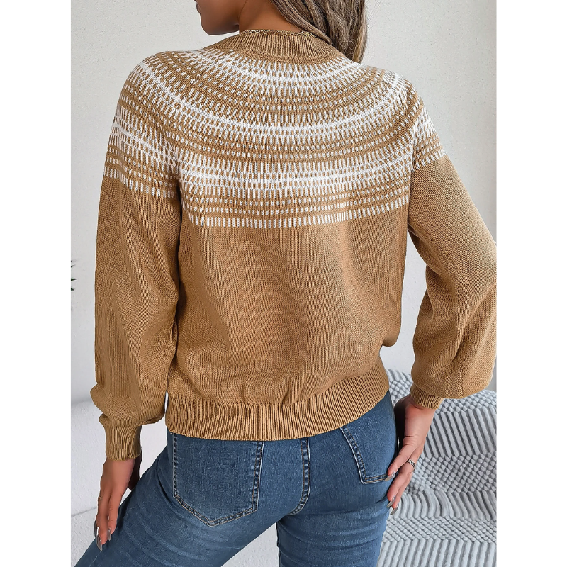 Viridiana® | Pull femme tricoté à motif norvégien