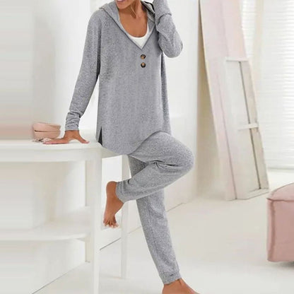 Olga® | Ensemble deux pièces sweat gris à manches longues