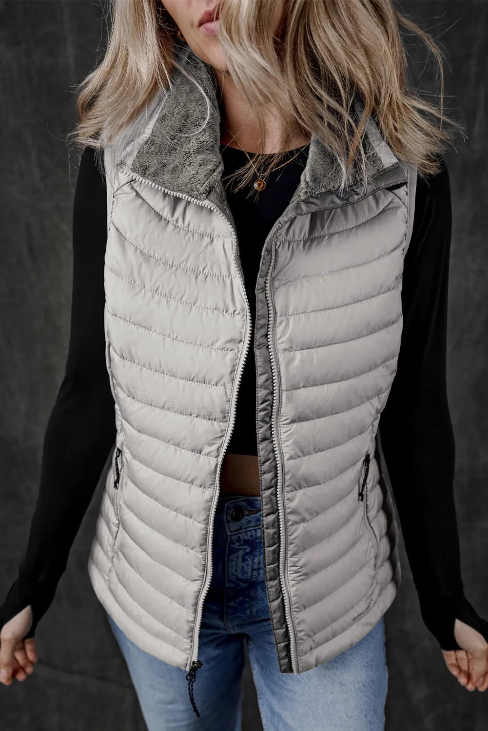 Sylvia® | Manteau gilet avec zip et poches