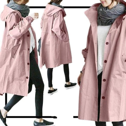 Walburga® | Trench décontracté – manteau long avec capuche