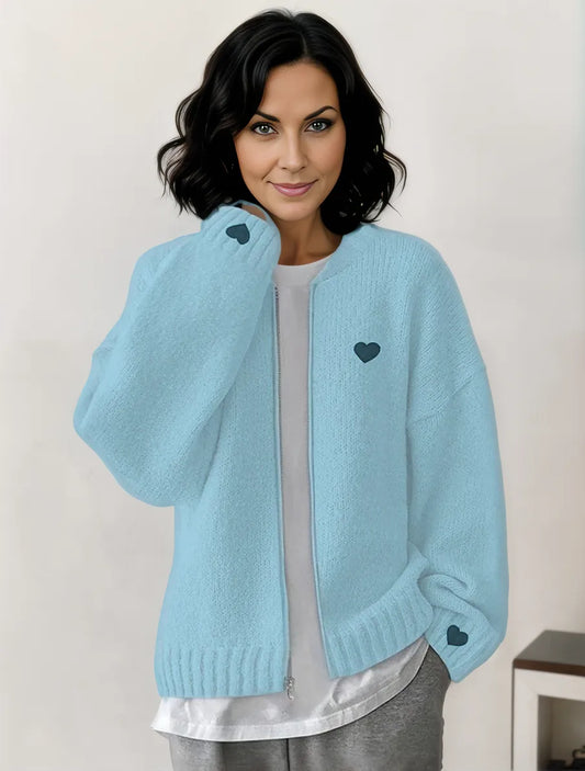 Pétra® | Cardigan coeur bleu ciel