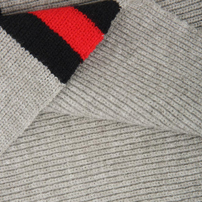 Xiména® | Pull gris rayé rouge Boston