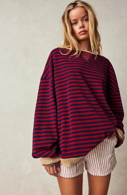 Talia® | Pull oversize à rayures