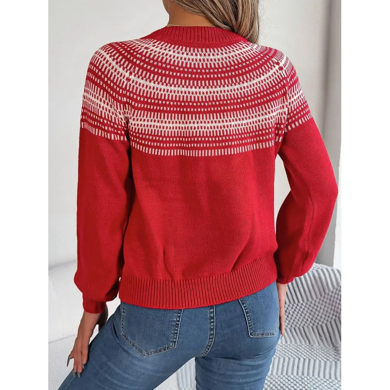 Viridiana® | Pull femme tricoté à motif norvégien