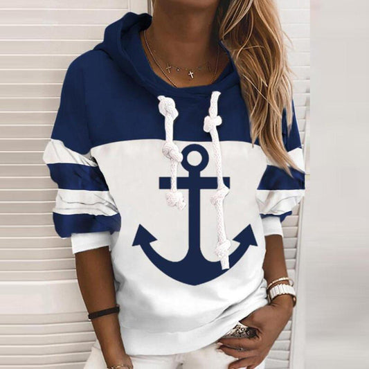 Marla® | Sweat à capuche Couleur Block à manches longues Anchor