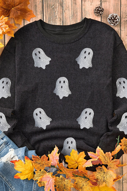 Thérèse® | Sweat ras-du-cou Ghost pailleté à manches longues