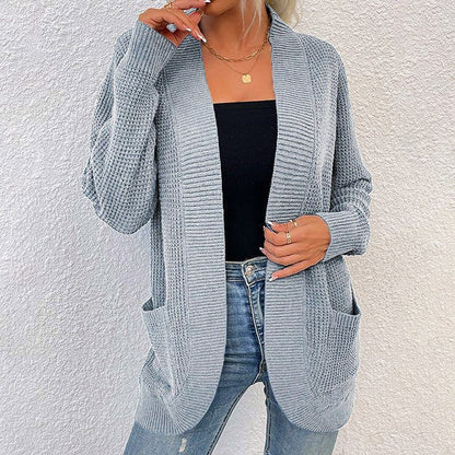 Tamara® | Cardigan douillet à manches longues de couleur unie gris