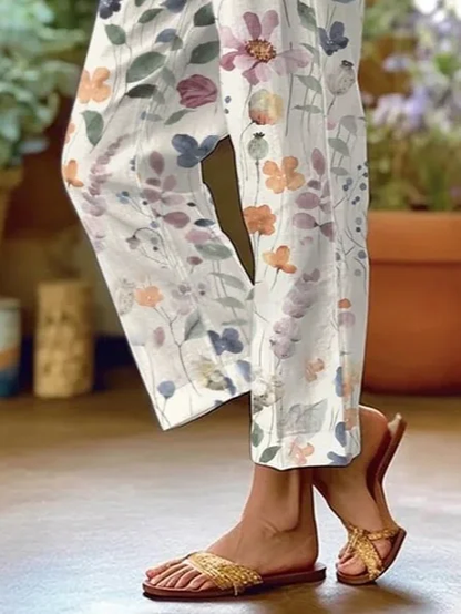 Yasmin - Pantalon ample et décontracté à fleurs