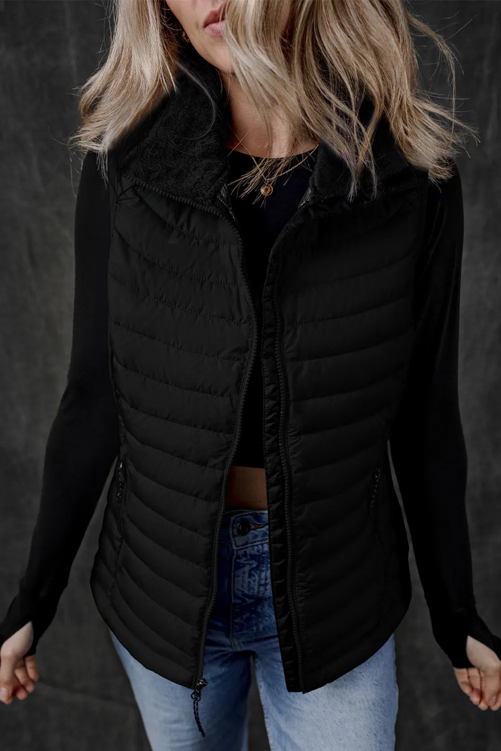 Sylvia® | Manteau gilet avec zip et poches