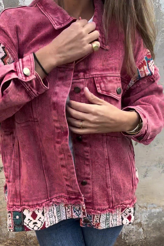 Thérèse® | Veste en jean patchwork vintage avec poches amples