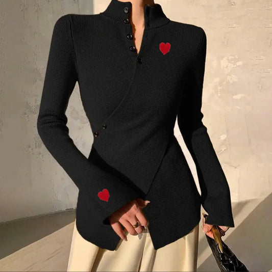 Mariette® | Pull noir Heartbeat