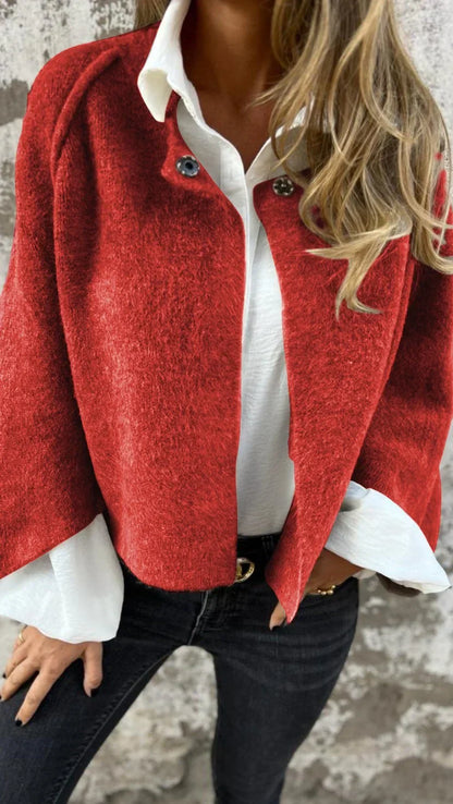 Éléonore® | Manteau en laine à encolure ronde et manches longues