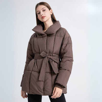 Sylvia® | Parka d'hiver slim pour femme avec ceinture et col épais