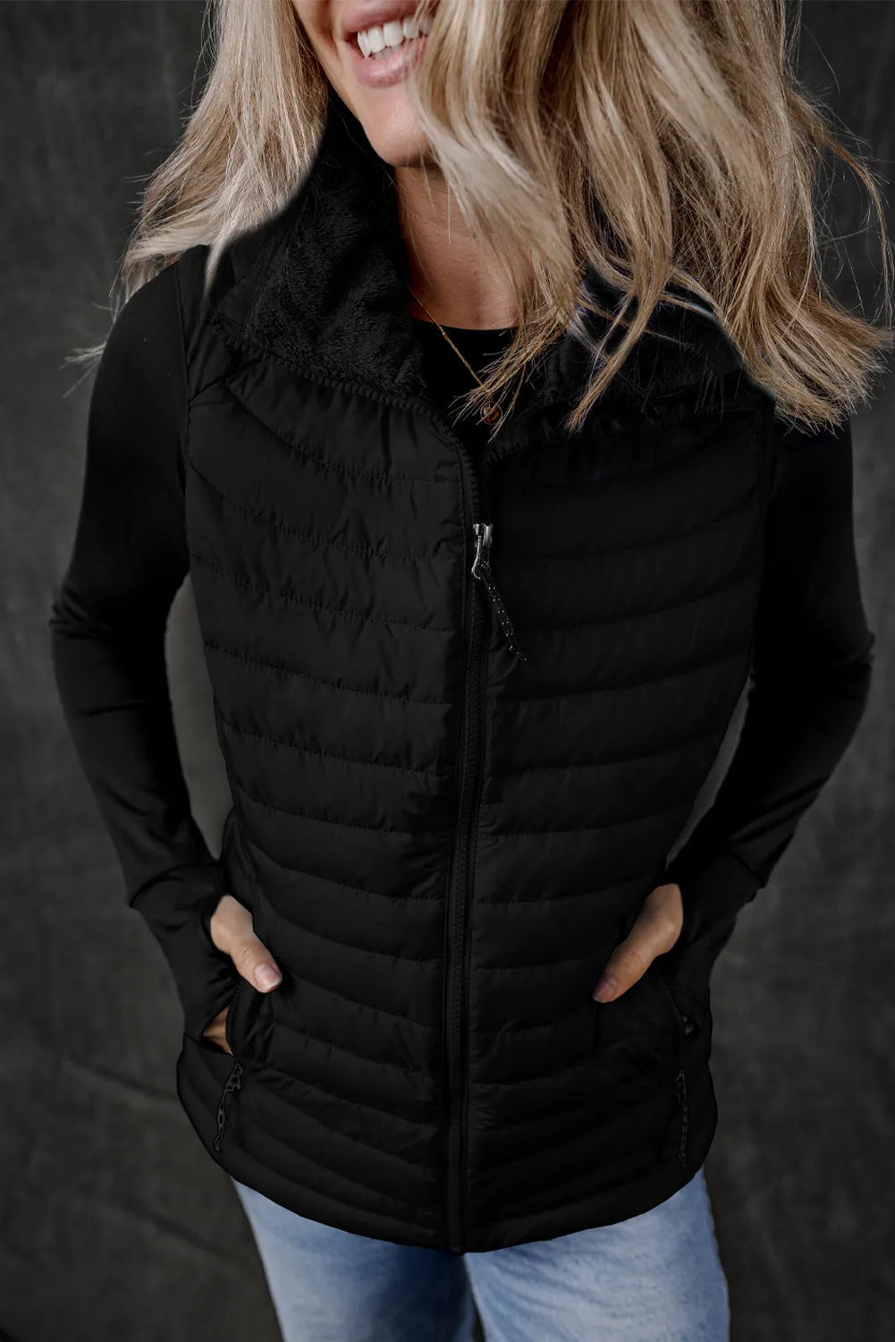 Sylvia® | Manteau gilet avec zip et poches