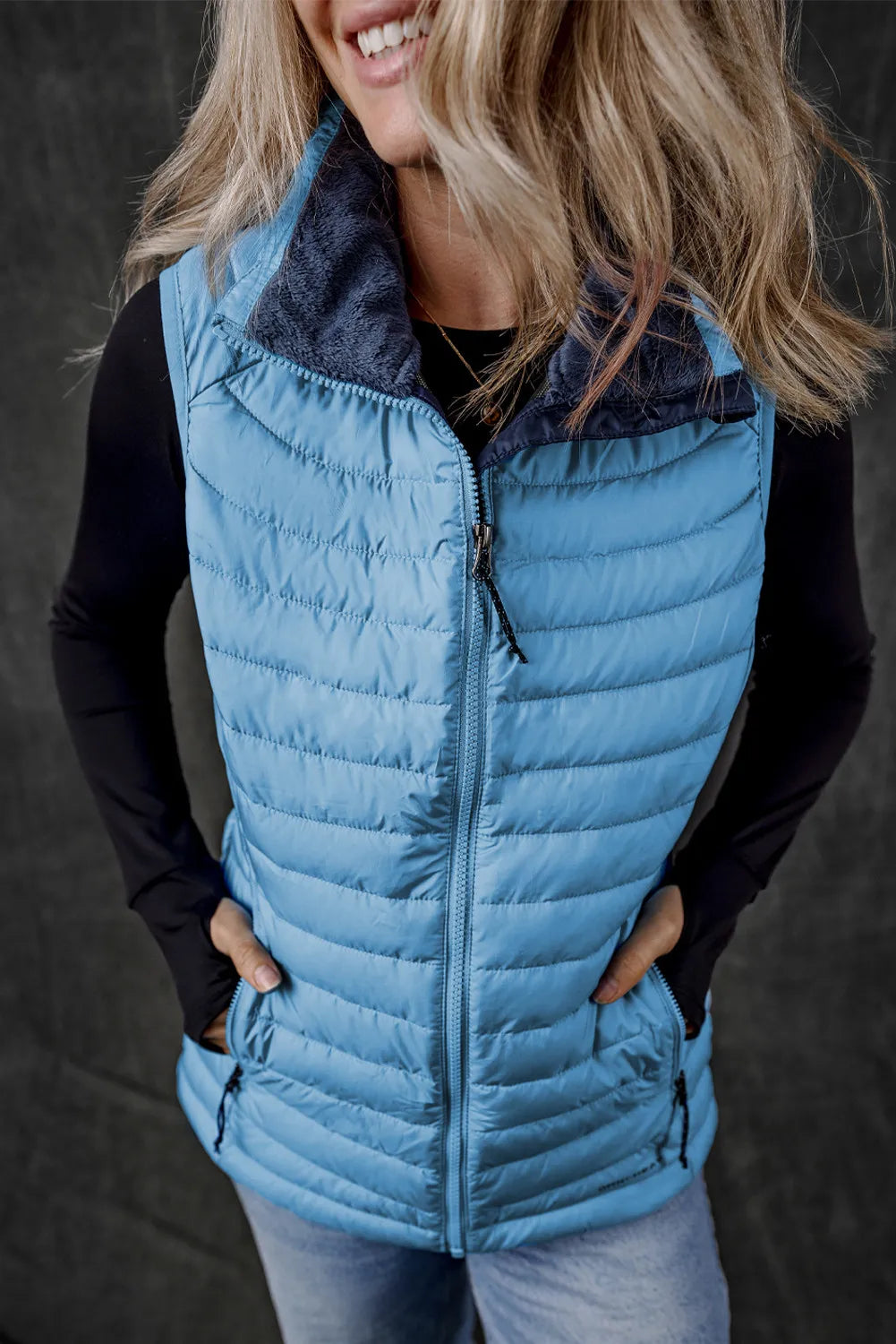 Sylvia® | Manteau gilet avec zip et poches