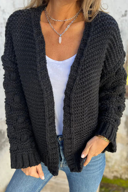 Tamara® | Cardigan à manches longues et col en V de couleur unie à la mode