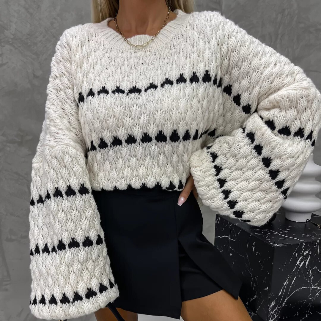 Zaida® | Pull tricoté noir et blanc