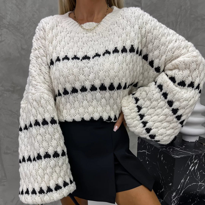 Zaida® | Pull tricoté noir et blanc