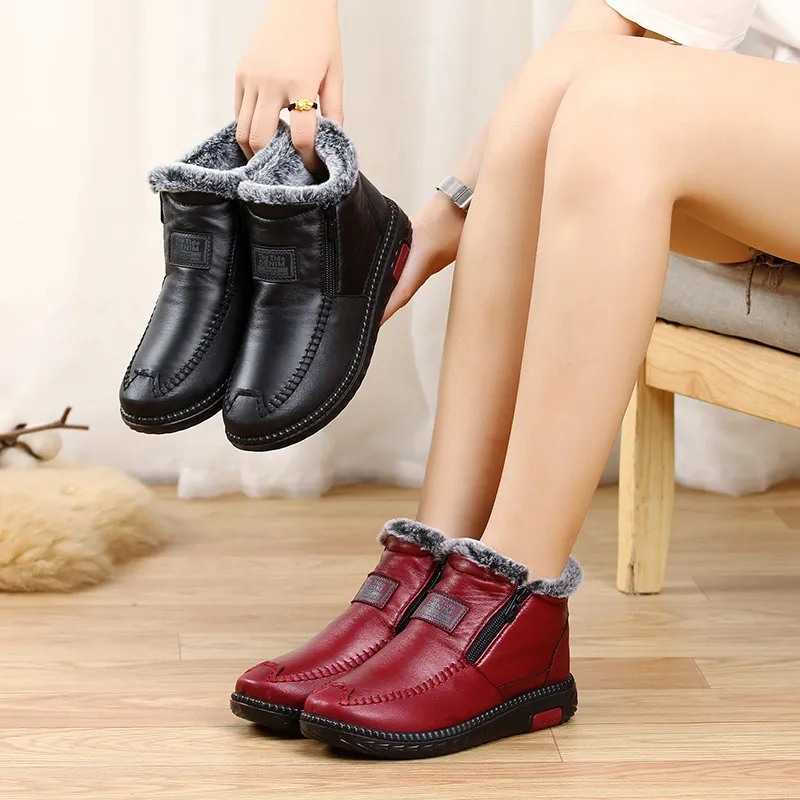 Emma - Bottes imperméables et antidérapantes en cuir de coton pour femme