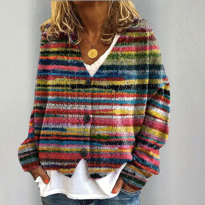 Léonie® | Pull multicolore à manches longues accrocheur