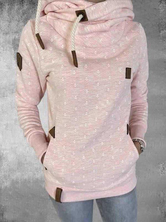 Yara® | Sweat à capuche col montant rose pour femme