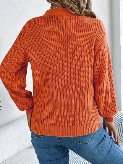 Rita® | Pull uni manches longues Orange Couleur