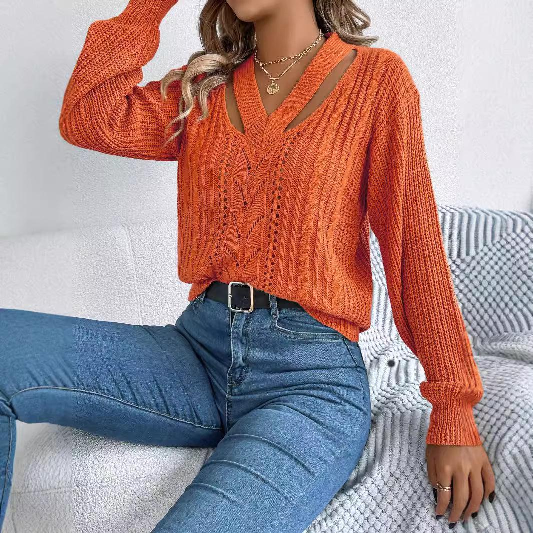 Rita® | Pull uni manches longues Orange Couleur