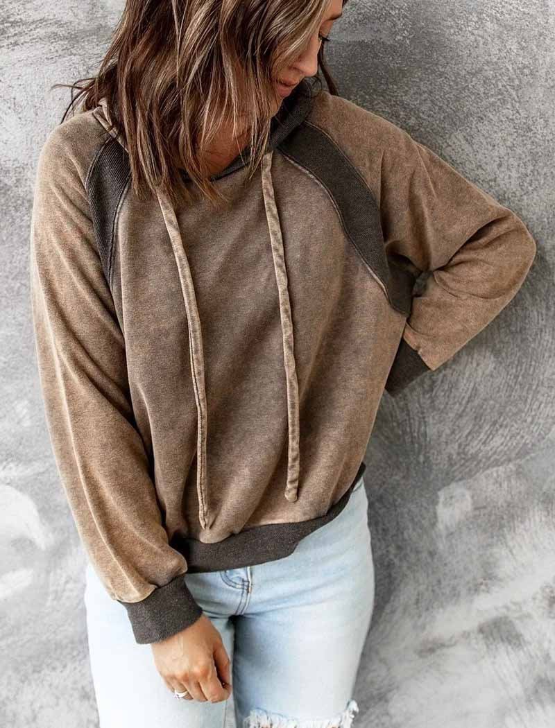 Violeta® | Sweat à capuche zippé délavé pour femme