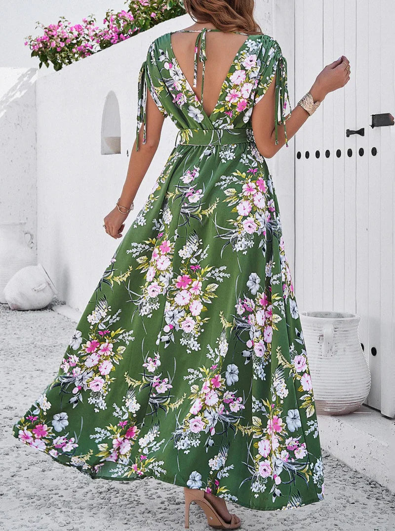 Delia - Boho Floral V-Neck Bohemian Temperament Boho Dress