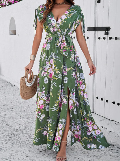 Delia - Boho Floral V-Neck Bohemian Temperament Boho Dress