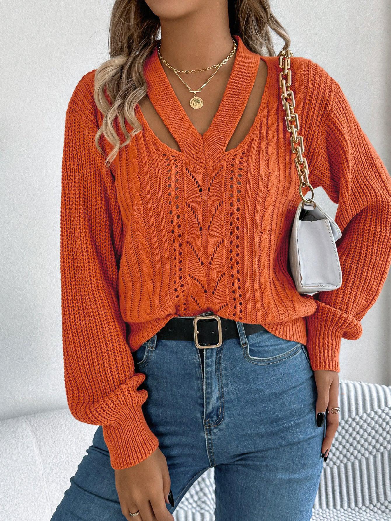 Rita® | Pull uni manches longues Orange Couleur