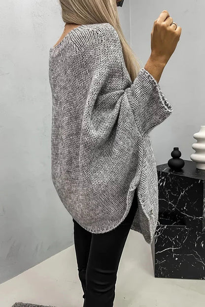 Arntraud® | Blouse poncho en tricot côtelé Vila