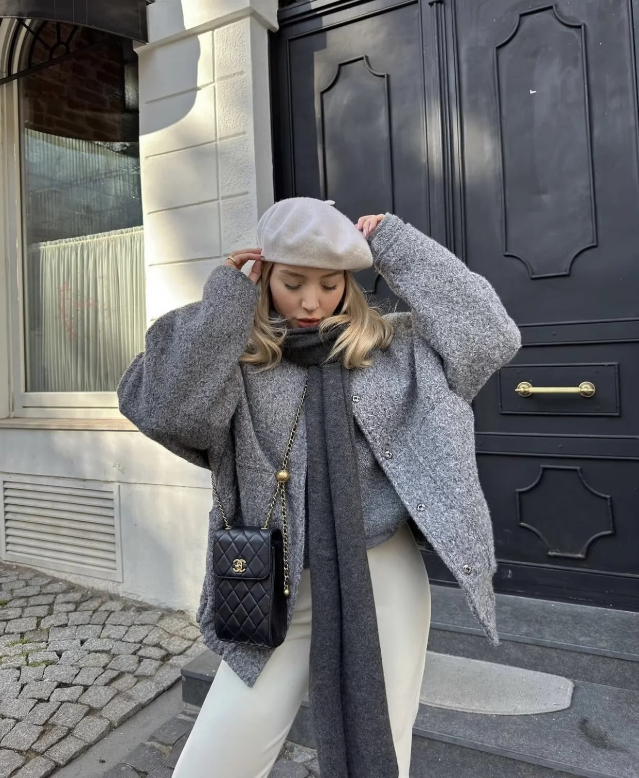 Aenne® | Manteau oversize en laine avec col rond et boutons