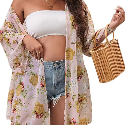 Signune® | Kimono femme oversize en mousseline de soie