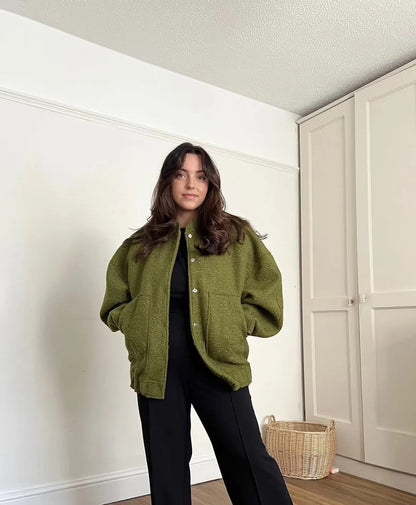 Aenne® | Manteau oversize en laine avec col rond et boutons