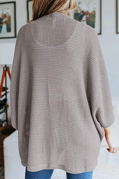 Adélina® | Cardigan portefeuille à demi-manches de couleur unie