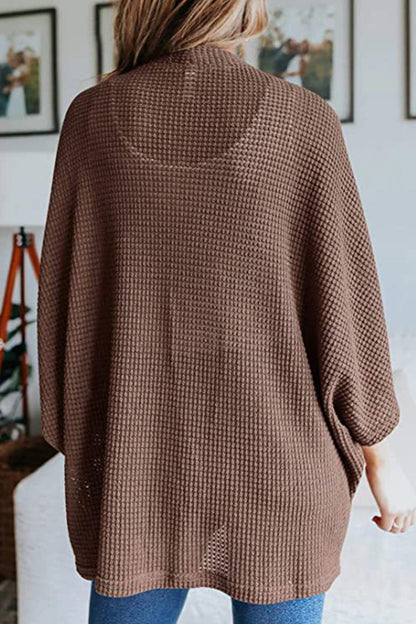 Adélina® | Cardigan portefeuille à demi-manches de couleur unie