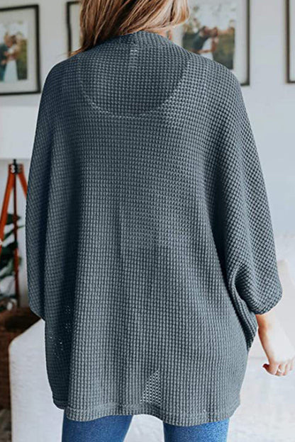 Adélina® | Cardigan portefeuille à demi-manches de couleur unie