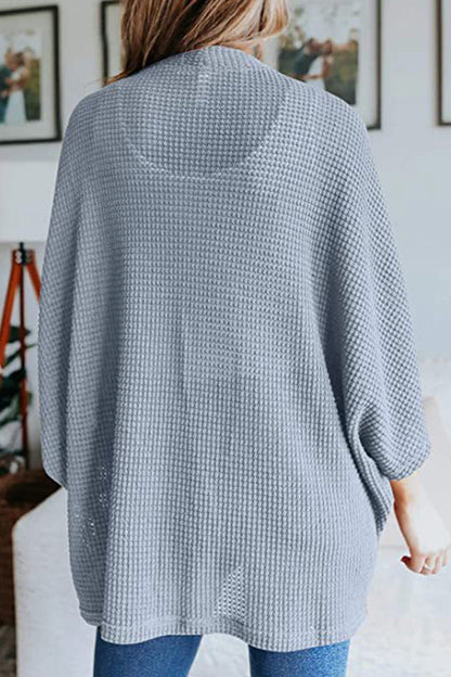 Adélina® | Cardigan portefeuille à demi-manches de couleur unie