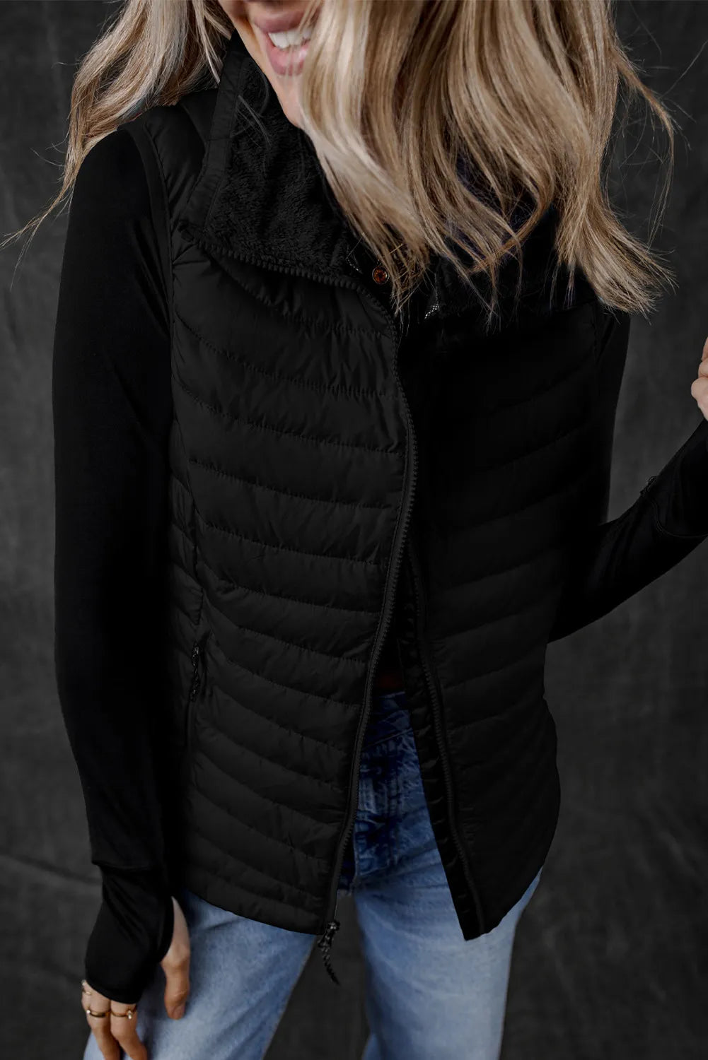 Sylvia® | Manteau gilet avec zip et poches