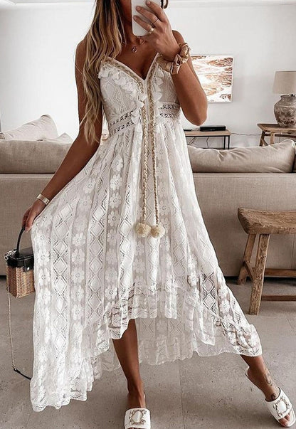 Robe en dentelle avec frange en crochet par "city of love"