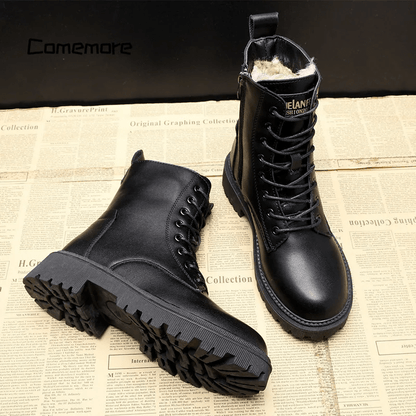 Valentina® | Bottes d'hiver en cuir noir