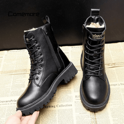 Valentina® | Bottes d'hiver en cuir noir