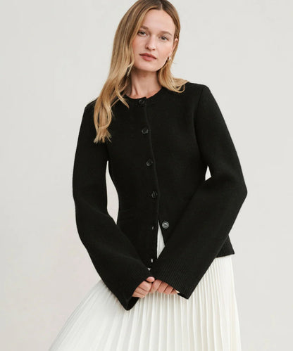 Krista® | Cardigan élégant en laine avec patte de boutonnage