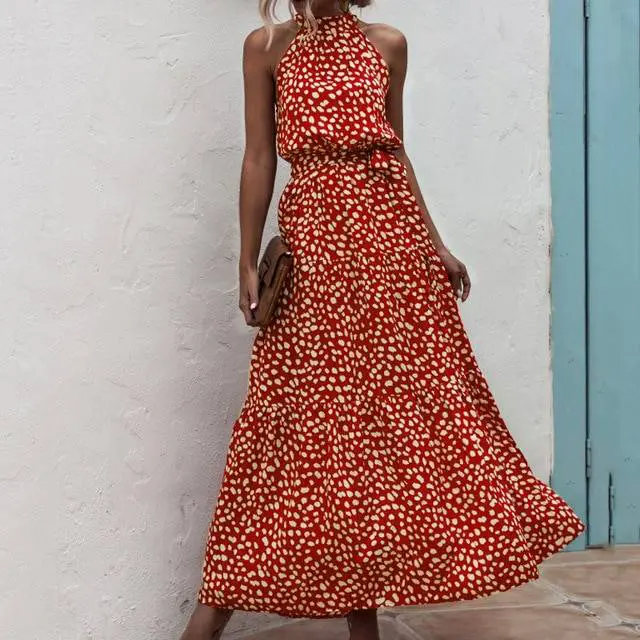 Robe Longue Sans Bretelles à Imprimé Floral