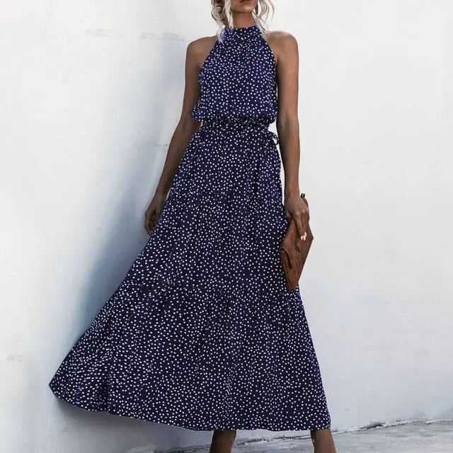 Robe Longue Sans Bretelles à Imprimé Floral