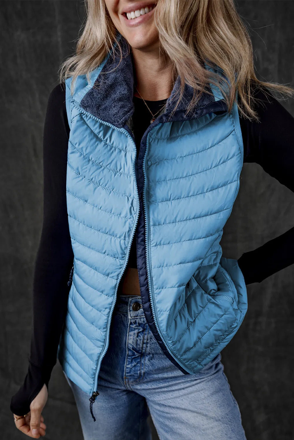 Sylvia® | Manteau gilet avec zip et poches