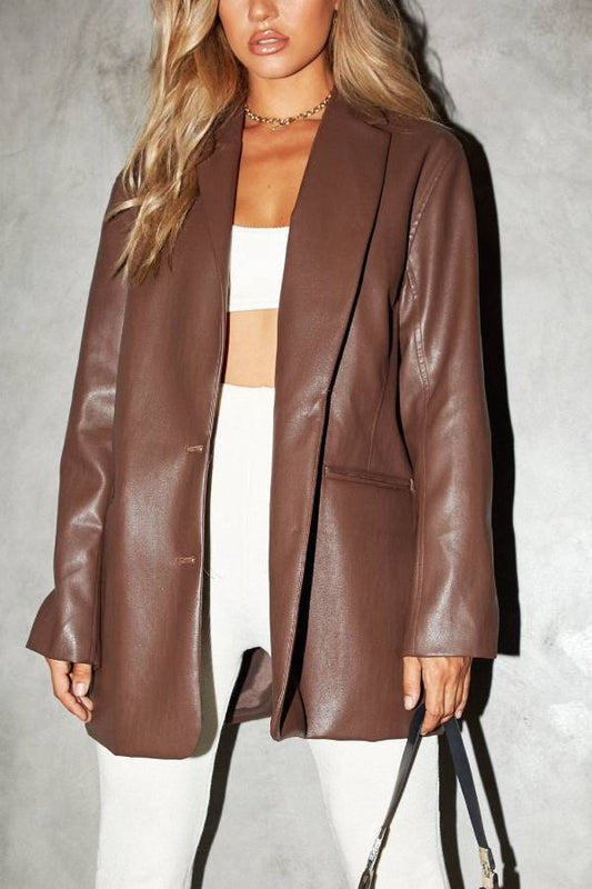 Sierra® | Bershka - Blazer oversize en similicuir