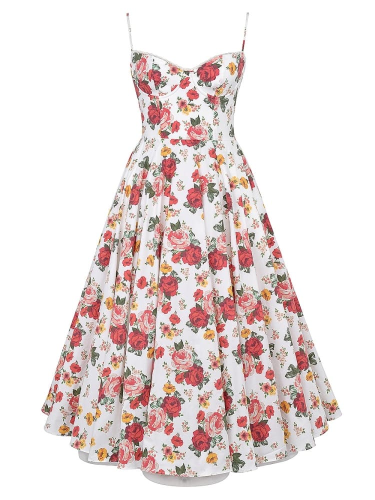 Victoria - Robe midi en tulle imprimé rose italien